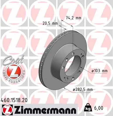 Disque de frein ZIMMERMANN 460.1518.20