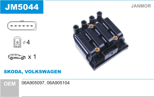 Bobine d'allumage JANMOR JM5044
