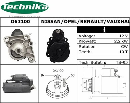Démarreur Technika D63100