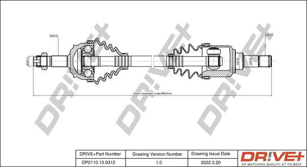 Arbre de transmission Dr!ve+ DP2110.10.0312