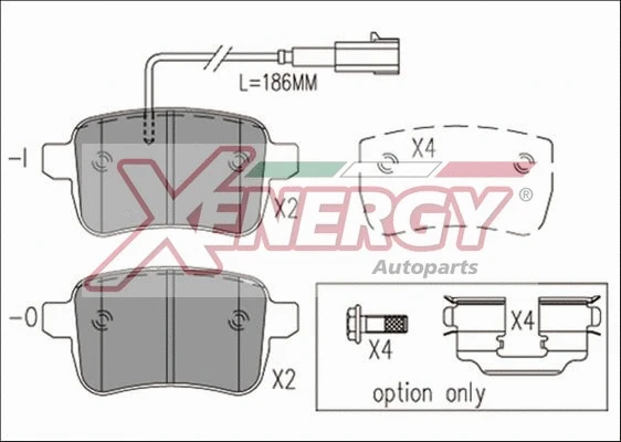 Kit de plaquettes de frein, frein à disque AP XENERGY X41165