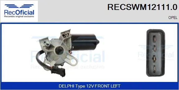 Moteur d'essuie-glace RECOFICIAL RECSWM12111.0