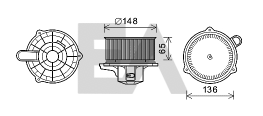 Moteur électrique, pulseur d'air habitacle EACLIMA 42A36008