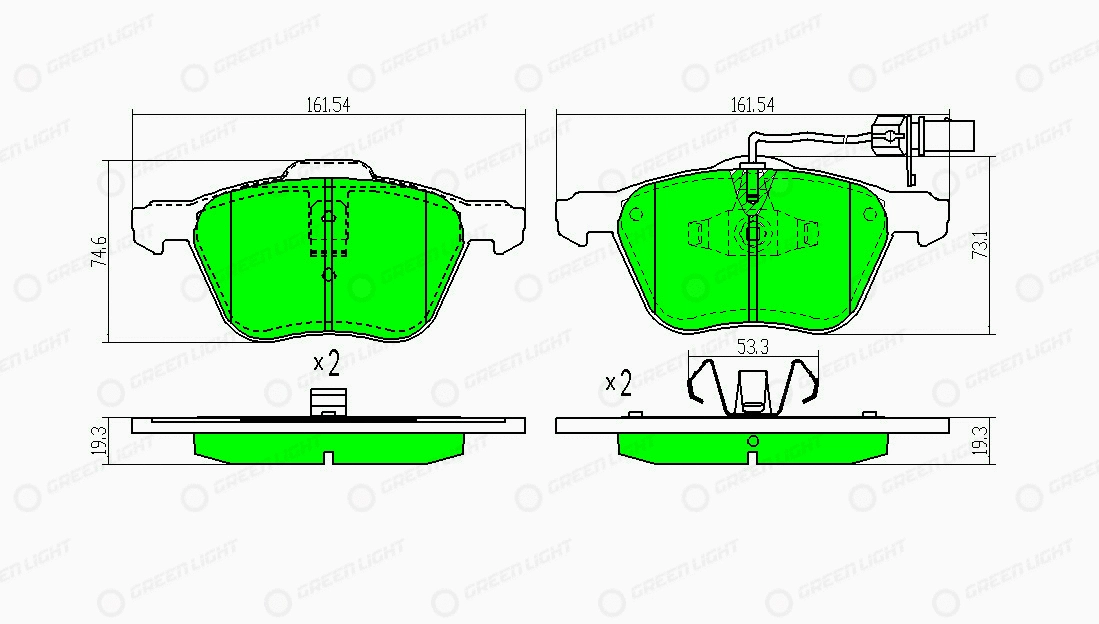 Kit de plaquettes de frein, frein à disque Automotive Adriado GLBP0184