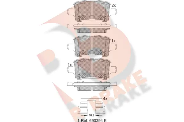 Kit de plaquettes de frein, frein à disque R BRAKE RB2257