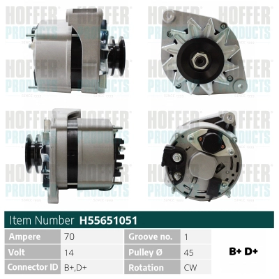 Alternateur HOFFER H55651051