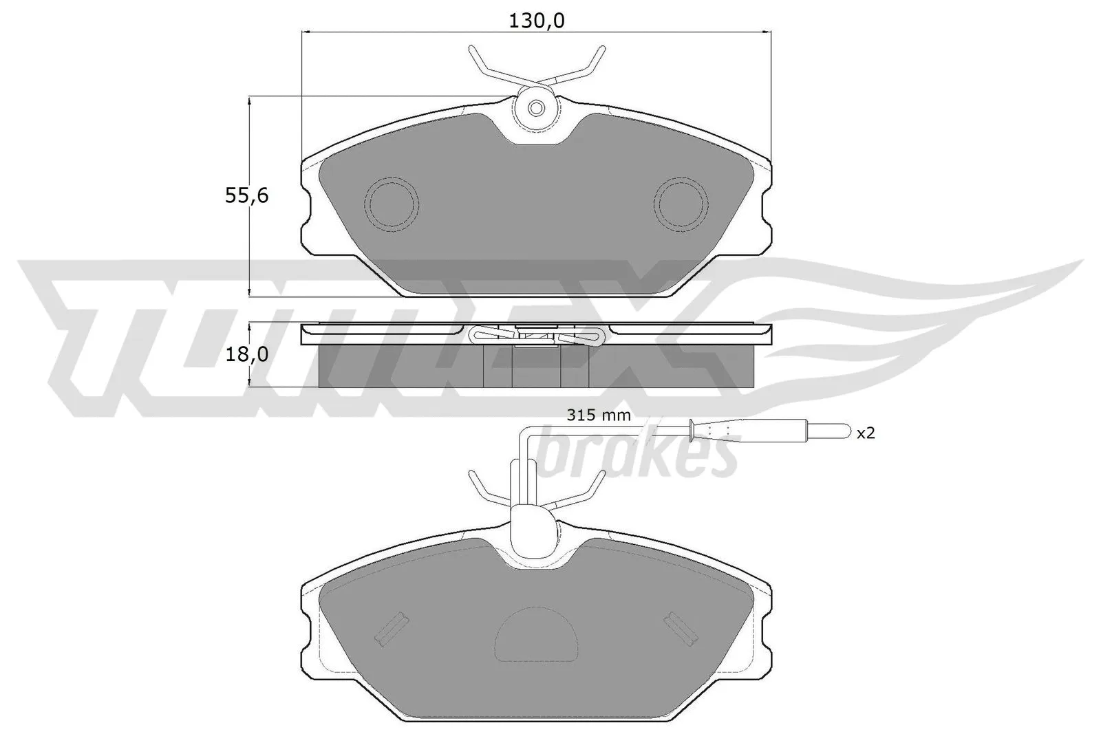 Kit de plaquettes de frein, frein à disque TOMEX Brakes TX 10-76