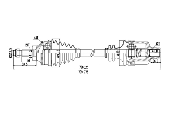 Arbre de transmission DYNAMATRIX DDS250038