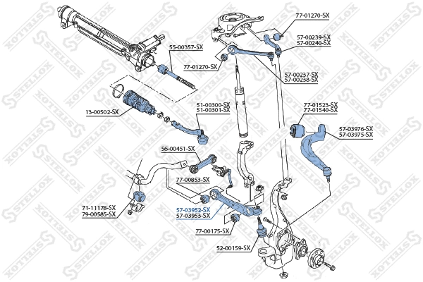 Bras de liaison, suspension de roue STELLOX 57-03952-SX