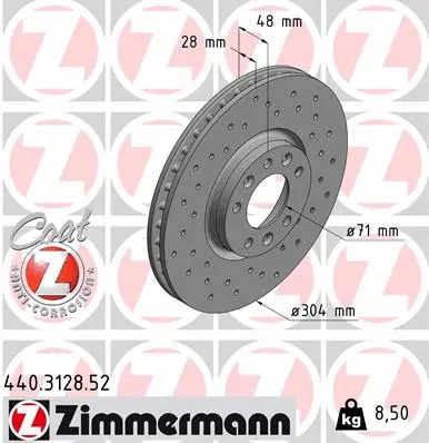 Disque de frein ZIMMERMANN 440.3128.52