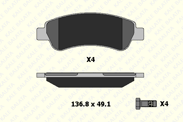Kit de plaquettes de frein, frein à disque KALE 24465 190 14