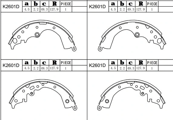 Jeu de mâchoires de frein ASIMCO K2601D