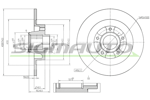 Disque de frein SIGMAUTO DBC185S