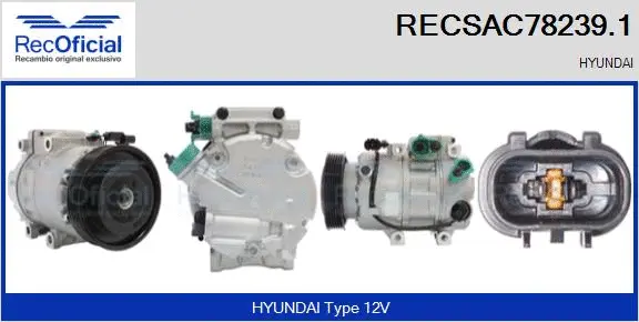 Compresseur, climatisation RECOFICIAL RECSAC78239.1