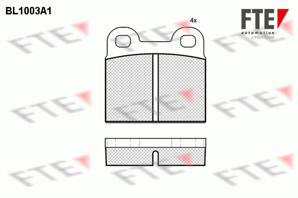 Kit de plaquettes de frein, frein à disque FTE 9010000