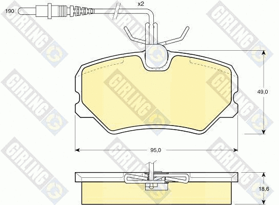 Kit de plaquettes de frein, frein à disque GIRLING 6107931