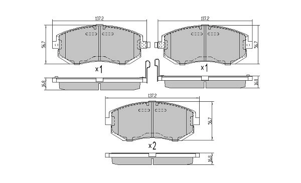 Kit de plaquettes de frein, frein à disque FREMAX FBP-1627