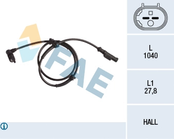 Capteur, vitesse de roue FAE 78247