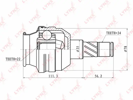 Jeu de joints, arbre de transmission LYNXAUTO CI-1810