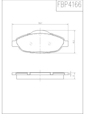 Kit de plaquettes de frein, frein à disque FI.BA FBP4166