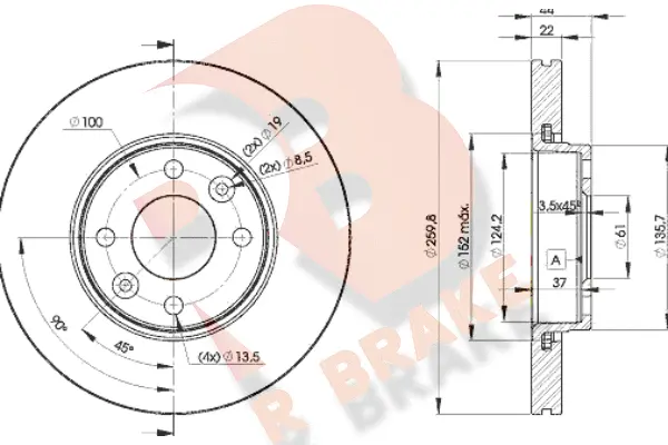 Disque de frein R BRAKE 78RBD27795