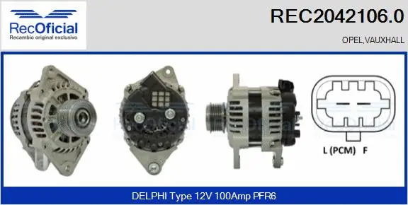 Alternateur RECOFICIAL REC2042106.0