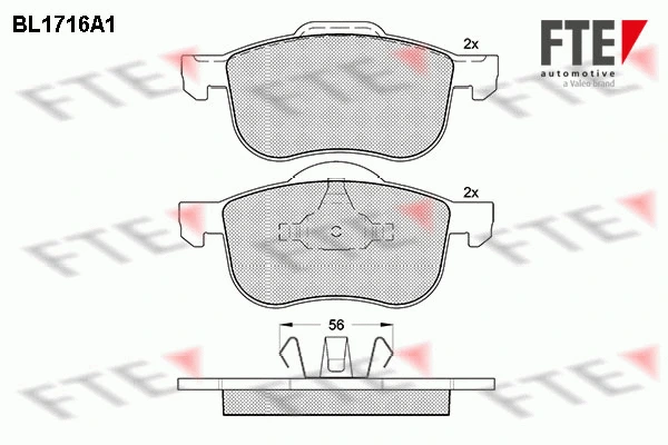 Kit de plaquettes de frein, frein à disque FTE 9010316