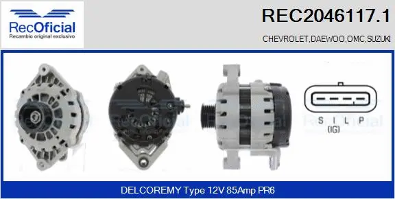 Alternateur RECOFICIAL REC2046117.1