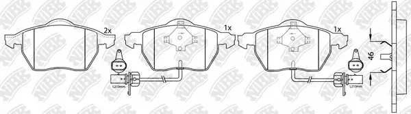 Kit de plaquettes de frein, frein à disque NiBK PN0188W