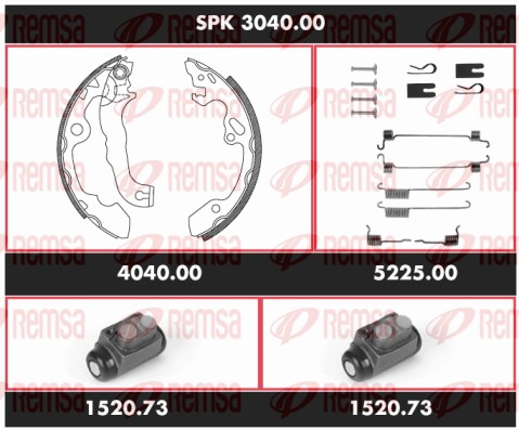 Kit de freins, freins à tambours REMSA SPK 3040.00