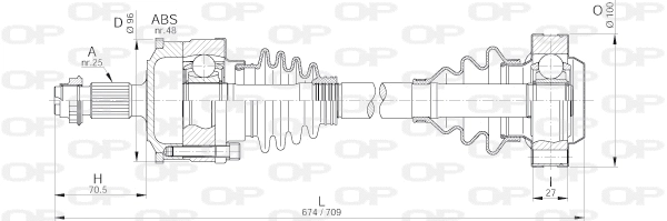 Arbre de transmission OPEN PARTS DRS6188.00