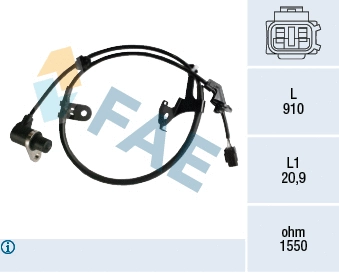 Capteur, vitesse de roue FAE 78472