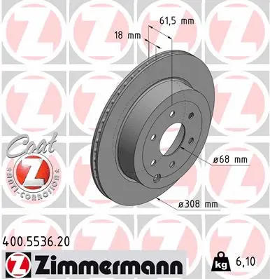 Disque de frein ZIMMERMANN 400.5536.20