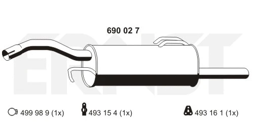 Silencieux arrière ERNST 690027