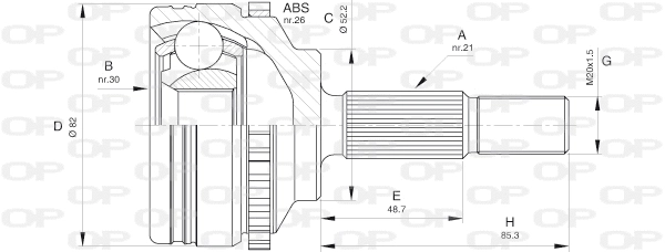 Jeu de joints, arbre de transmission OPEN PARTS CVJ5365.10