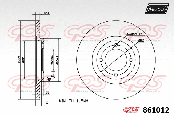 Disque de frein MAXTECH 861012
