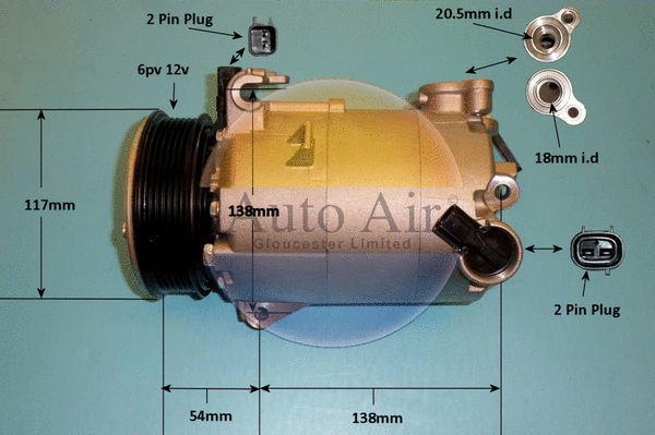 Compresseur, climatisation AUTO AIR GLOUCESTER 14-2092p