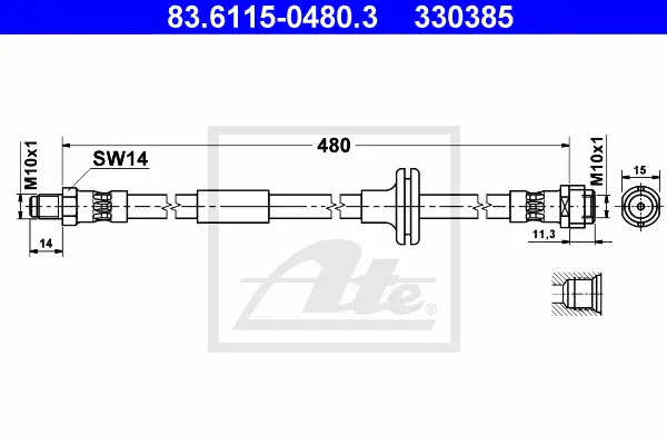 Flexible de frein ATE-APAC 83.6115-0480.3