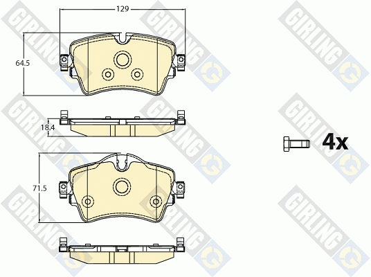 Kit de plaquettes de frein, frein à disque GIRLING 6120871