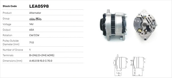 Alternateur LUSA LEA0598