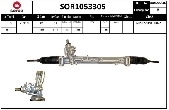 Crémaillère de direction SNRA SOR1053305