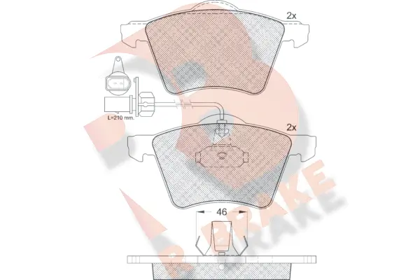 Kit de plaquettes de frein, frein à disque R BRAKE RB1350