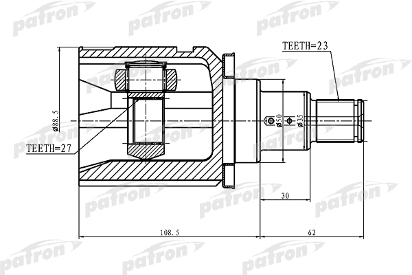 Jeu de joints, arbre de transmission PATRON PCV1362