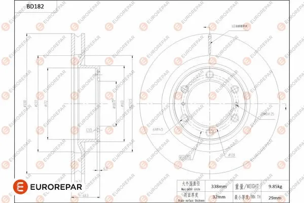 Disque de frein EUROREPAR 1684262480