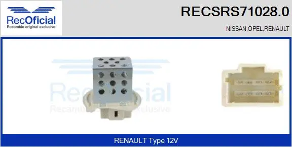 Résistance, pulseur d'air habitacle RECOFICIAL RECSRS71028.0