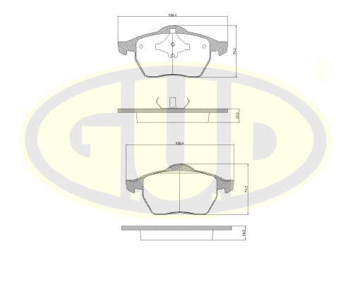 Kit de plaquettes de frein, frein à disque G.U.D. GBP880158