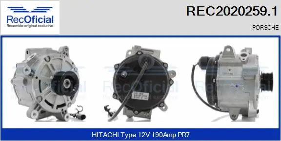 Alternateur RECOFICIAL REC2020259.1