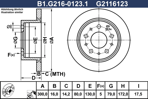 Disque de frein GALFER B1.G216-0123.1