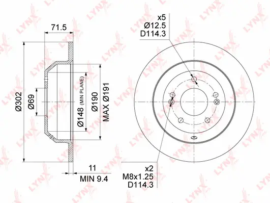 Disque de frein LYNXAUTO BN-1543