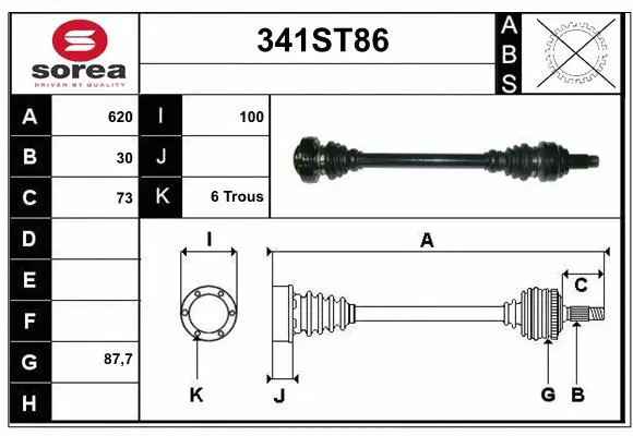Arbre de transmission STARTCAR 341ST86